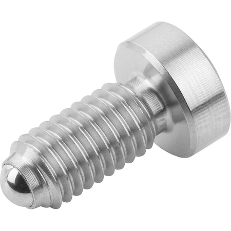 Kipp Spring Plunger Spring Force, With Head, D=M04 L=13, Stainless Steel, Comp:Ball Stainless Steel, Pu=5 K0336.041
